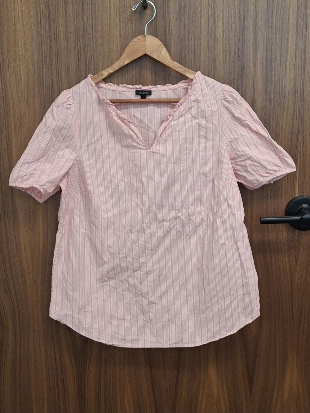 TALBOTS Pink Striped Top SZ L